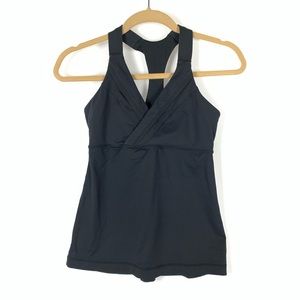 Black Lululemon Halter with Decorative Trim